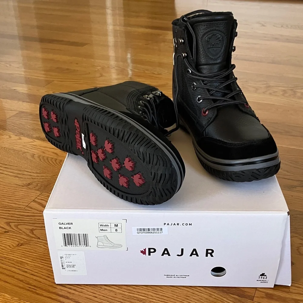 Pajar Black Leather Men's Boots, brand new - Picture 3 of 3